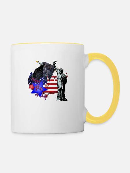 Independence Day - Tasse zweifarbig - Weiß/Gelb