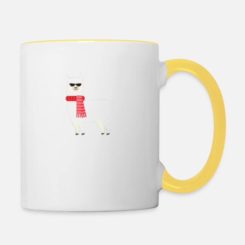No Drama Lama - Contrasting Mug - white/yellow