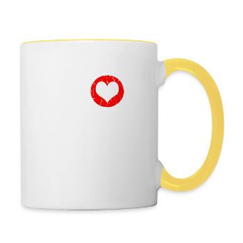 Book Buch Bücherwurm Leseratte Geschenk - Tasse zweifarbig - Weiß/Gelb - Rechts