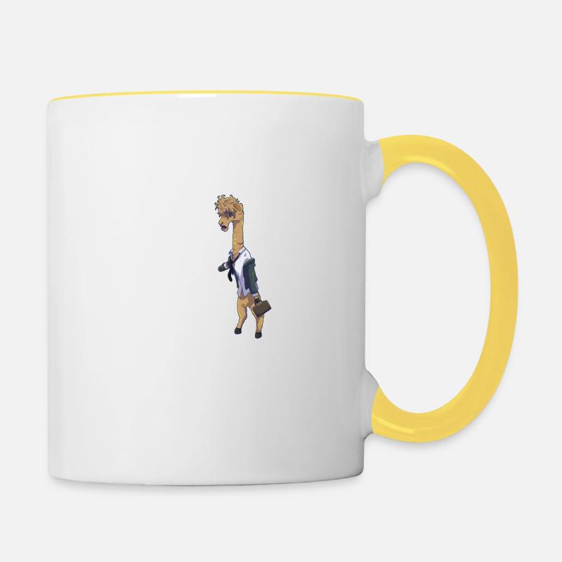 Alpaca work Monday office Annoying suit survive - Contrasting Mug - white/yellow