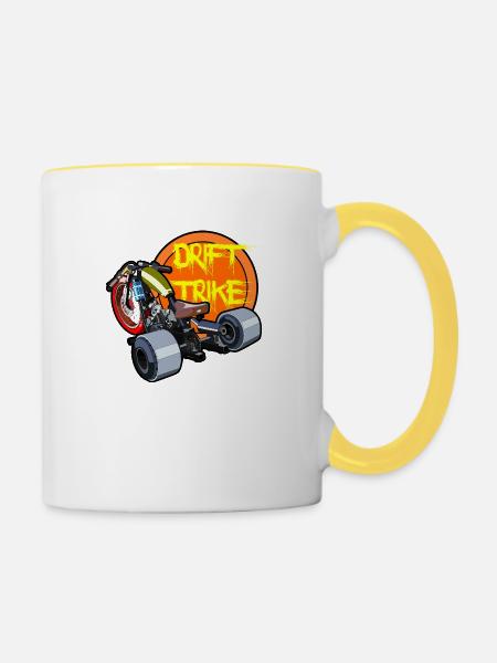 Drift-Trike - Tasse zweifarbig - Weiß/Gelb