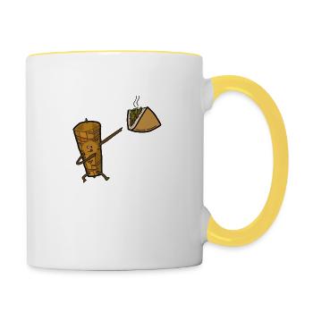 Doner kebab in the bread - Contrasting Mug - white/yellow - Right