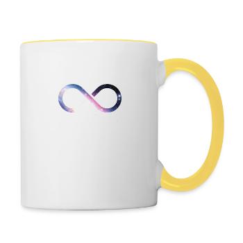 Infinity - Unendlichkeit - Tasse zweifarbig - Weiß/Gelb - Rechts