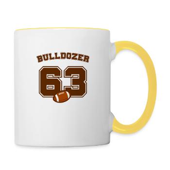 Bulldozer 63 - Contrasting Mug - white/yellow - Right