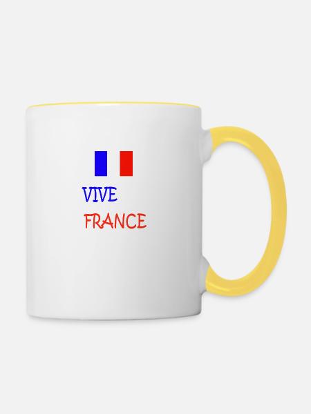 Frankreich - Tasse zweifarbig - Weiß/Gelb