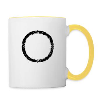 rond rond cercle anneau rond bande ligne poutres unterst - Mug contrasté - blanc/jaune - Droite
