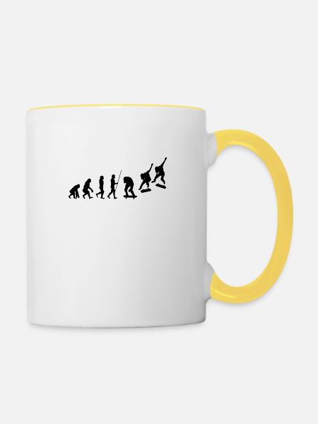 Skater evolution - Tasse zweifarbig - Weiß/Gelb