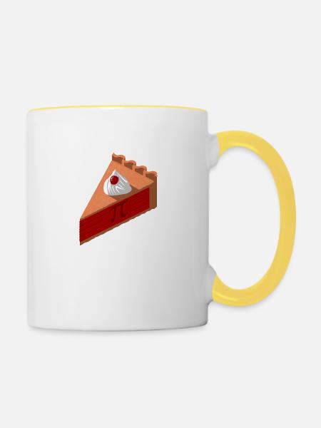 Einfach wie Pi - Tasse zweifarbig - Weiß/Gelb