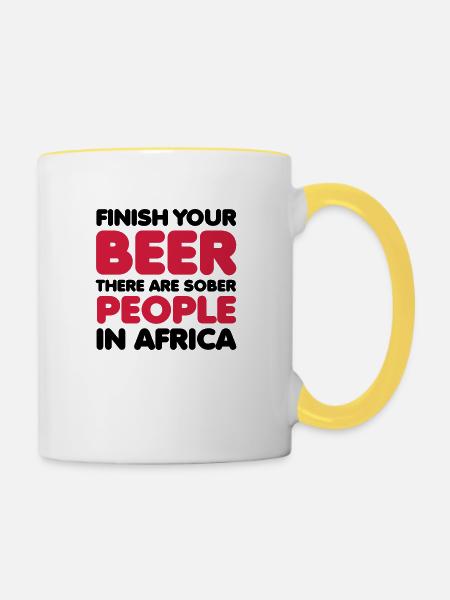 Beer - Tasse zweifarbig - Weiß/Gelb