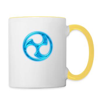 Japan Symbol Mitsu Tomoe Kanji Aikido Judo Karate - Mug contrasté - blanc/jaune - Droite