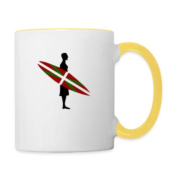 Surfeur Basque 2 - Mug contrasté - blanc/jaune - Droite