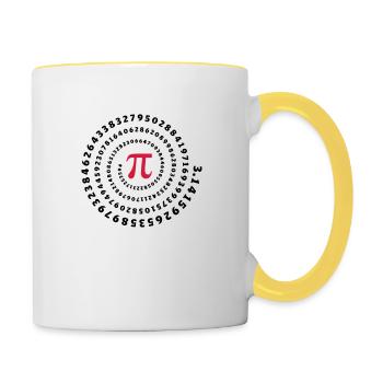pi mathématiques π science spirale sans fin - Mug contrasté - blanc/jaune - Droite