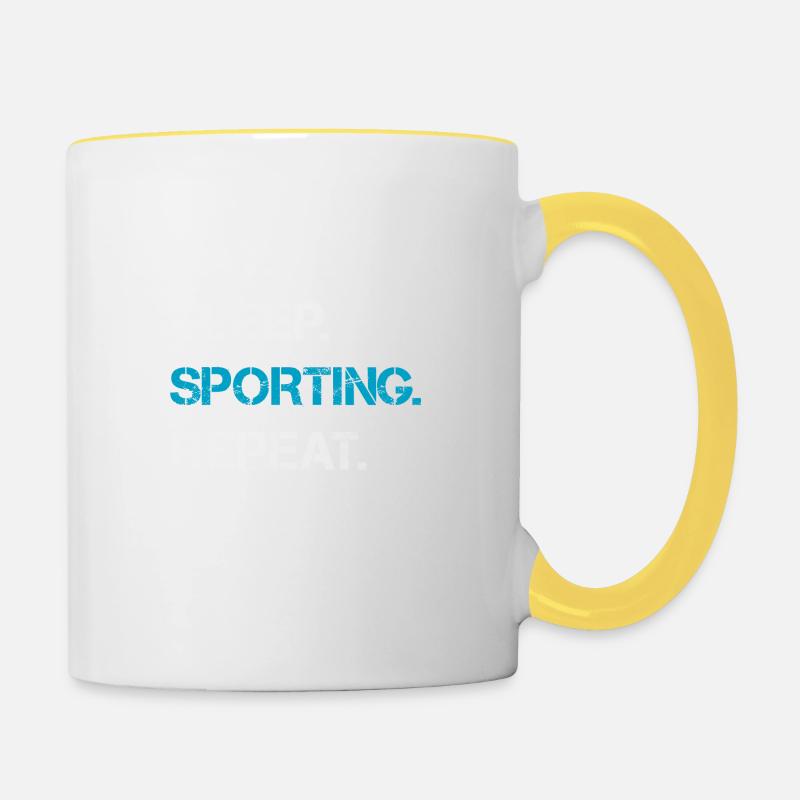 Sportif - Mug contrasté - blanc/jaune