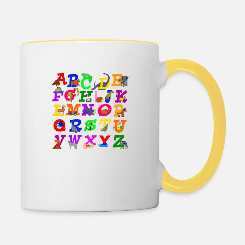 alphabet - Mug contrasté - blanc/jaune