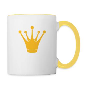 goldene maerchen krone froschkoenig koenig prinz a - Tasse zweifarbig - Weiß/Gelb - Rechts