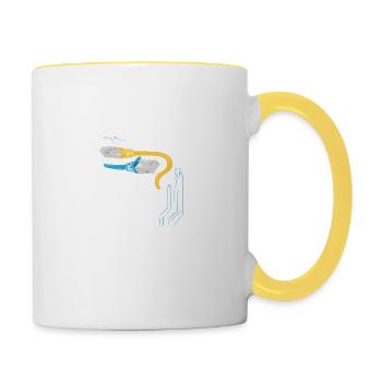 Network Administrator T-Shirt: "Joke About UDP" - Contrasting Mug - white/yellow - Right