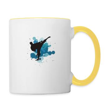 Karate - Tasse zweifarbig - Weiß/Gelb - Rechts
