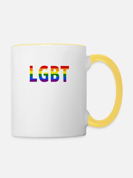 LGBT - Tasse zweifarbig - Weiß/Gelb
