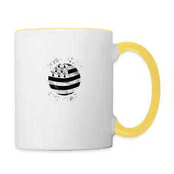 bretagne, breizh power 02 - Mug contrasté - blanc/jaune - Droite