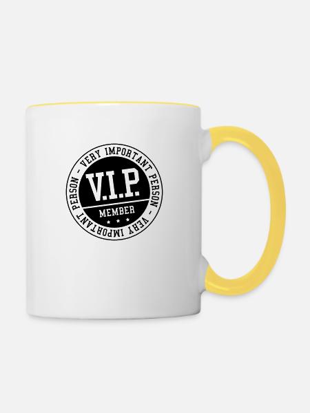 vip_member_zy1 - Tasse zweifarbig - Weiß/Gelb