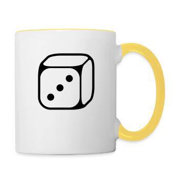 3 cubes (Trois / 1C) - Mug contrasté - blanc/jaune - Droite