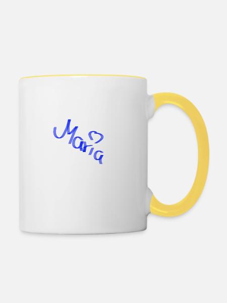 Maria - Tasse zweifarbig - Weiß/Gelb