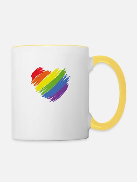 LGBT | PRIDE 2019 - Tasse zweifarbig - Weiß/Gelb