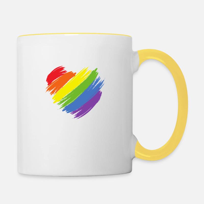 LGBT | PRIDE 2019 - Mug contrasté - blanc/jaune