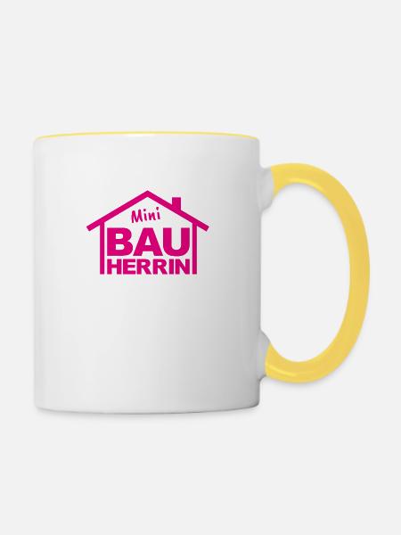 Bauherr Junior Kinder - Tasse zweifarbig - Weiß/Gelb