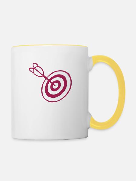 Ziel fleche flechette tausend Mitte - Tasse zweifarbig - Weiß/Gelb