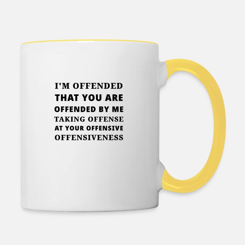 infraction insultante - Mug contrasté - blanc/jaune