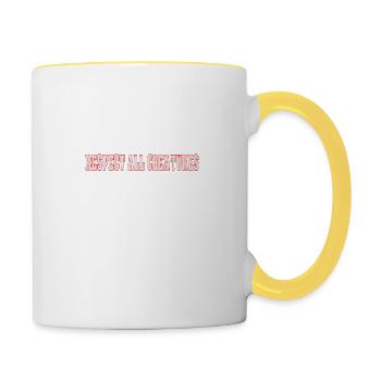 Respect all creatures - Tasse zweifarbig - Weiß/Gelb - Rechts
