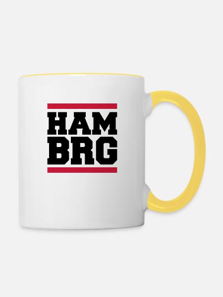 hamburg - Tasse zweifarbig - Weiß/Gelb