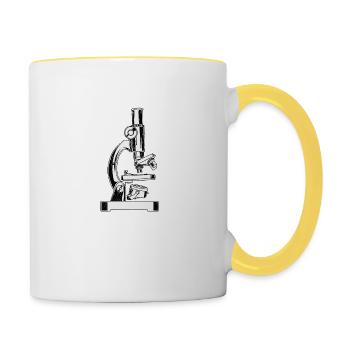 Biologie Mikroskop - Tasse zweifarbig - Weiß/Gelb - Rechts