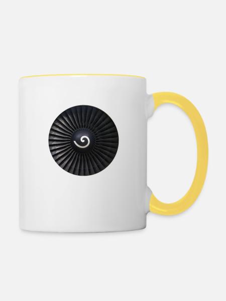 ENGINE 6 - Tasse zweifarbig - Weiß/Gelb