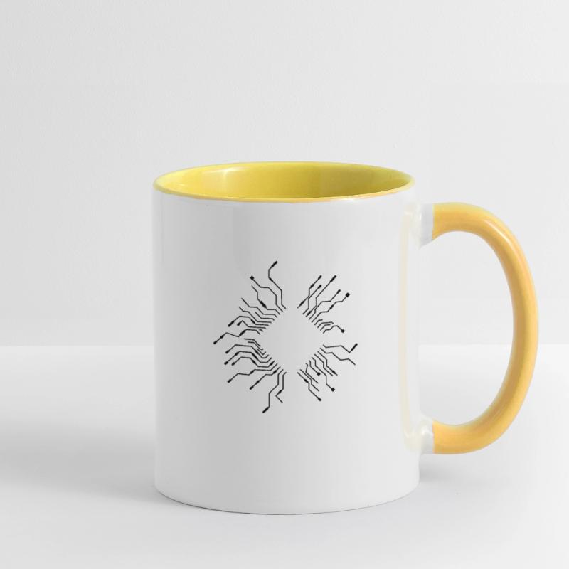 wires processor cpu wire cabling computer Contrasting Mug