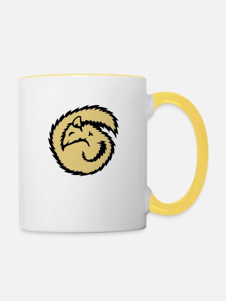 Lieertier schlafen schlafe winterschlaf - Tasse zweifarbig - Weiß/Gelb