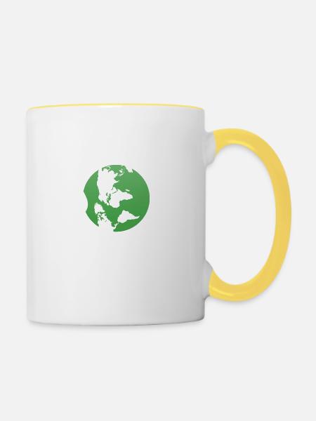 Save the World - Tasse zweifarbig - Weiß/Gelb