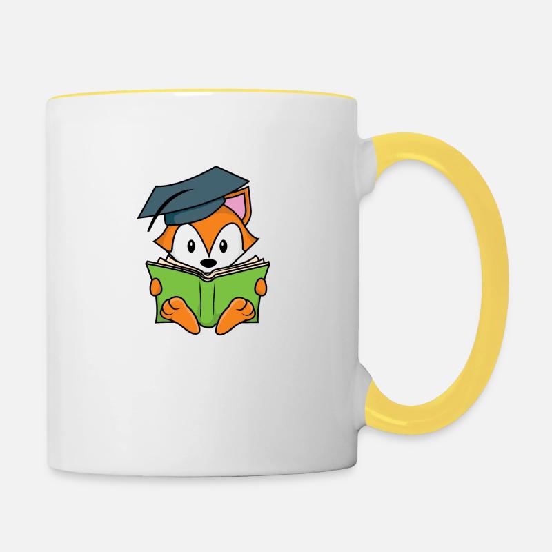 Smart Fox - Contrasting Mug - white/yellow