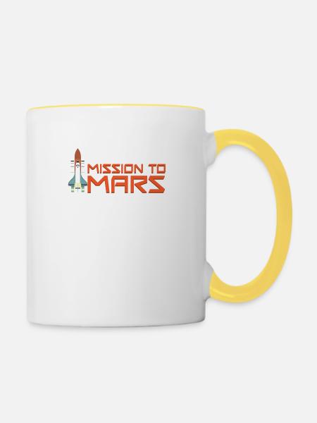 Mission to Mars - Tasse zweifarbig - Weiß/Gelb