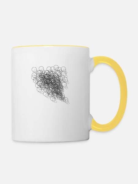 Abstrakt - Tasse zweifarbig - Weiß/Gelb
