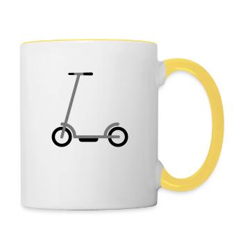 tretroller elektro roller spass kinder spielzeug s - Tasse zweifarbig - Weiß/Gelb - Rechts