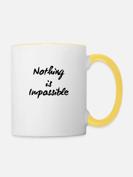 Nothing is impossible. - Tasse zweifarbig - Weiß/Gelb