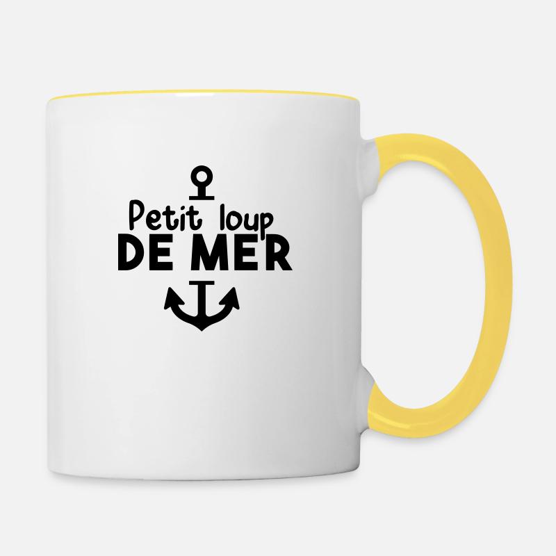 Petit loup de mer - Mug contrasté - blanc/jaune