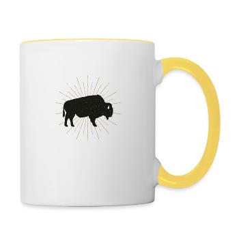 bison - Mug contrasté - blanc/jaune - Droite