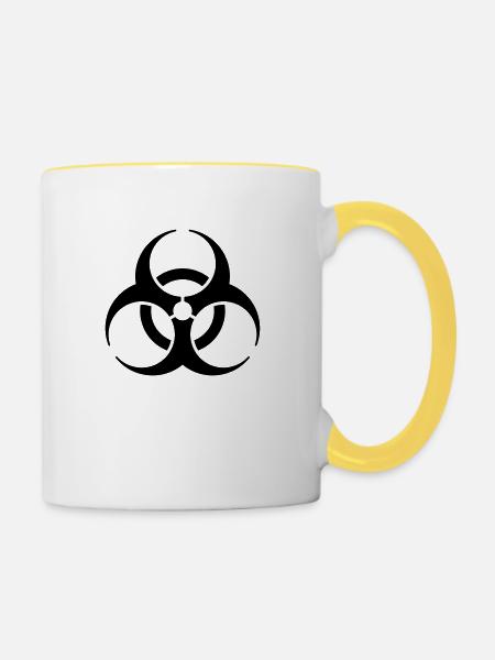 Biohazard Sign (Vector) - Tasse zweifarbig - Weiß/Gelb