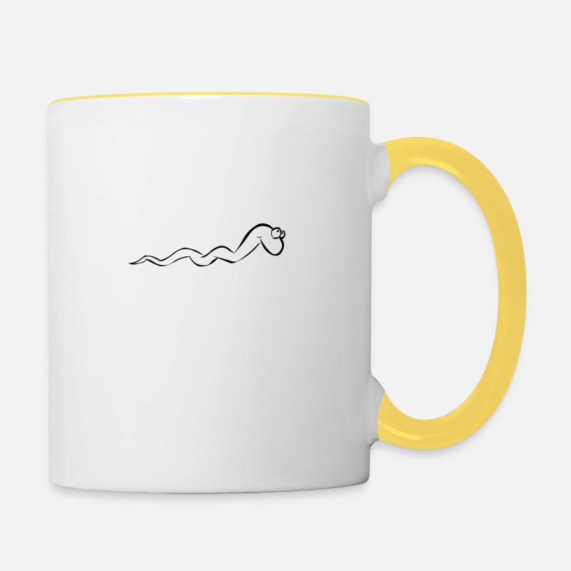 Jo l'asticot (basic) / Jo the maggot - Mug contrasté - blanc/jaune