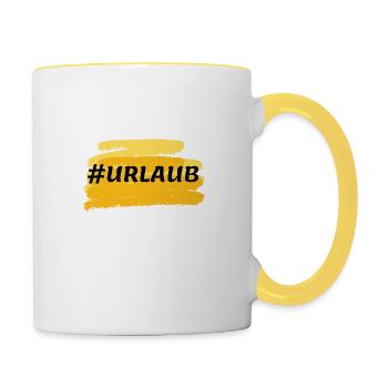 #urlaub - Tasse zweifarbig - Weiß/Gelb - Rechts