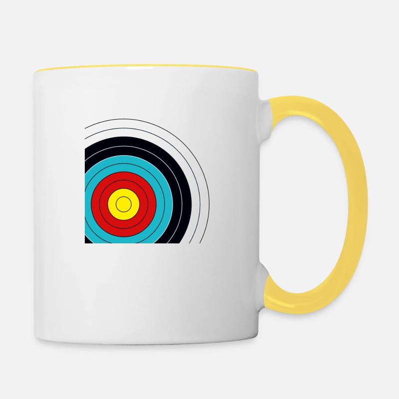 Target archery cutting - Contrasting Mug - white/yellow