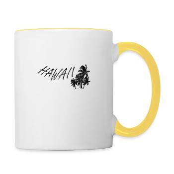 Hawaï - Mug contrasté - blanc/jaune - Droite